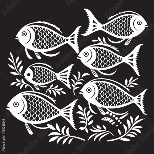 Minimalistic Fish Symbol Vector Art