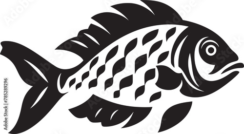 Graceful Fish Silhouette Design with Water Ripples