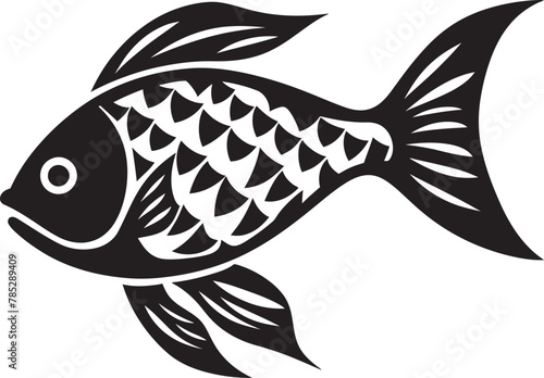 Aquatic Emblem for Brand Identity with Reflection Effect