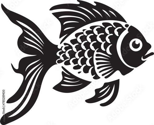 Intricate Fish Illustration in Vector with Detailed Fins