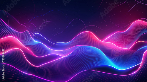 black background with neon wave design
