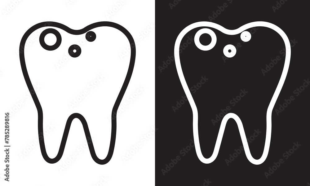 Tooth Icon. Isolated on white and black background. vector illustration. EPS 10 Tooth Icon. Isolated on white and black background. vector illustration. EPS 10