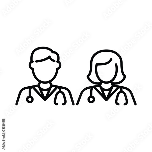 doctor icon line vector design in trendy style