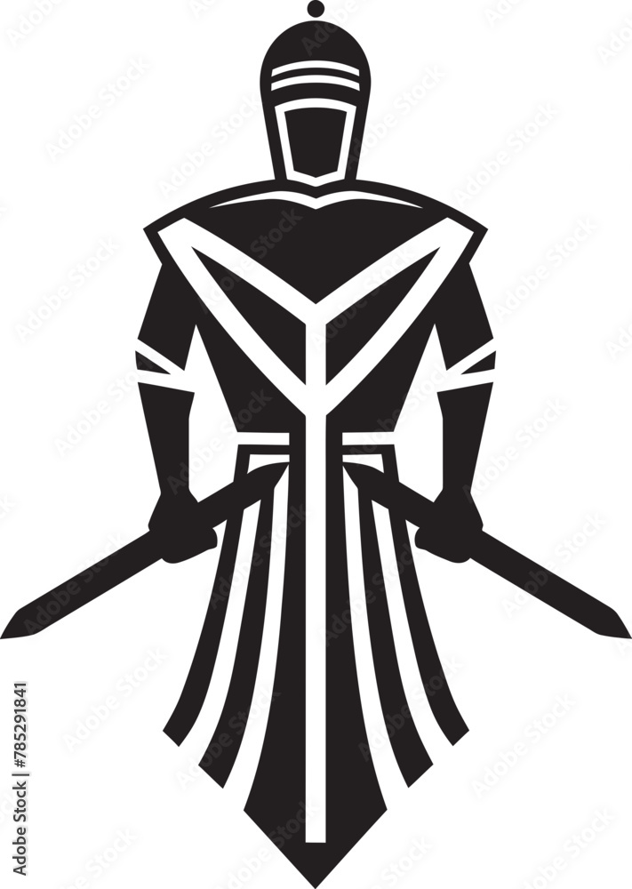 Chivalrous Footman Shield and Spear Vector Design Chivalrous Footman Shield and Spear Vector Design