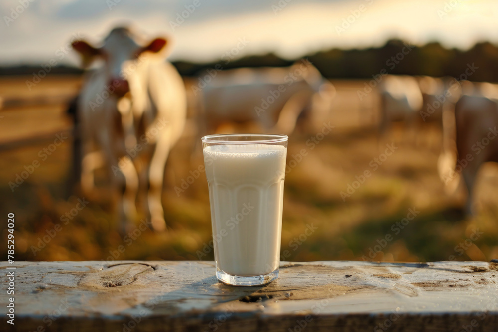 Milk Day, glass of milk and cows Milk Day, glass of milk and cows