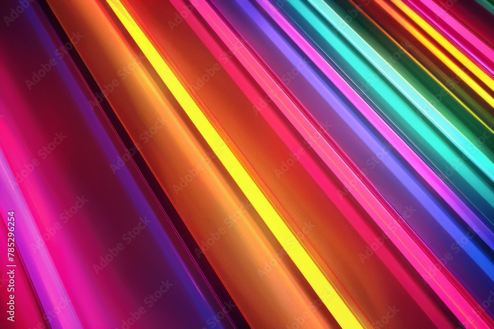 A colorful strip of neon lights with a rainbow pattern A colorful strip of neon lights with a rainbow pattern