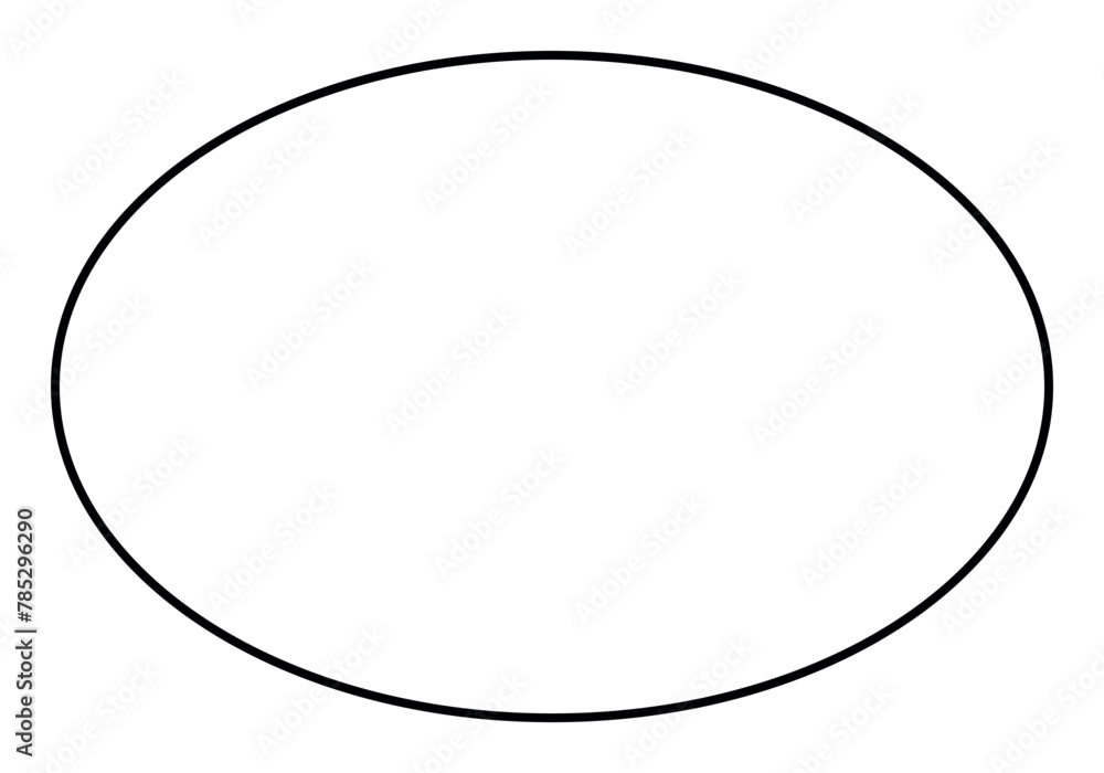ellipse shape symbol, black and white vector outline illustration ellipse shape symbol, black and white vector outline illustration