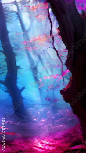 ethereal mystical forest scene with digital glow effects © Stefan Schurr
