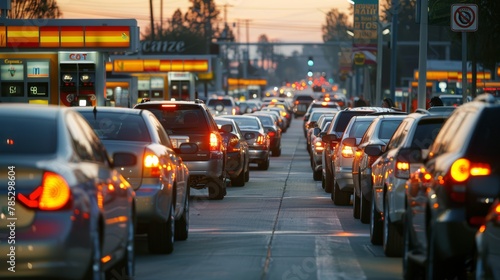 Long Queues at Gas Stations from High Oil Prices