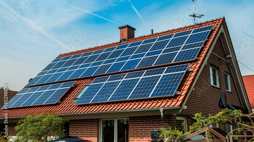 Wallpaper Mural Solar power plant on the roof of a country house Torontodigital.ca