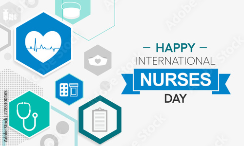 Nurses Day is an international day observed around the world on 12th May each year, to mark the contributions that nurses make to society. Vector illustration