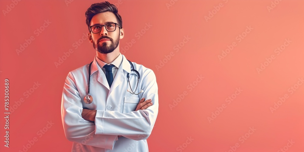 Portrait of Contemplative Doctor in Medical Uniform with Stethoscope Expressing Fatigue and Concern Portrait of Contemplative Doctor in Medical Uniform with Stethoscope Expressing Fatigue and Concern