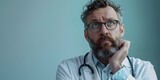 Thoughtful Doctor with Tear Glistening as He Contemplates Patient s Condition
