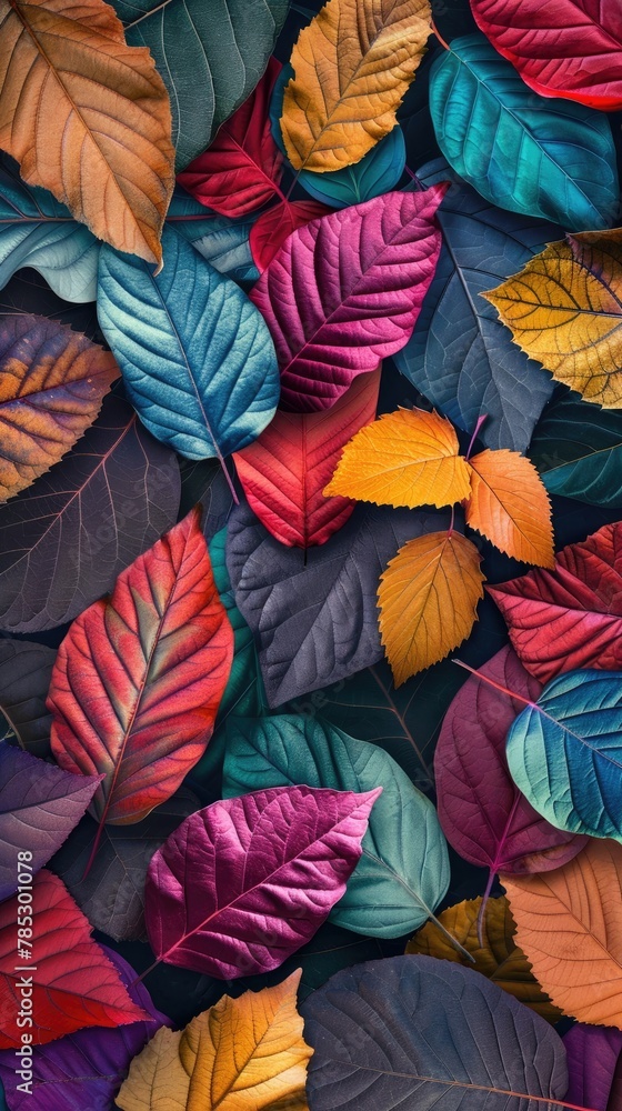 Autumn Colorful Fall Leaves Seamless Background Autumn Colorful Fall Leaves Seamless Background