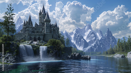 Castle fantasy in the mountains ..