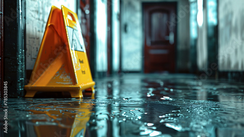 Caution Wet Floor photo
