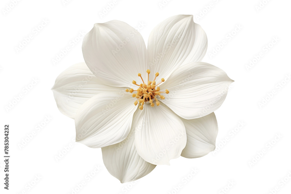 Ethereal Elegance: A Delicate White Flower Blooms on Pure White. On a White or Clear Surface PNG Transparent Background. Ethereal Elegance: A Delicate White Flower Blooms on Pure White. On a White or Clear Surface PNG Transparent Background.