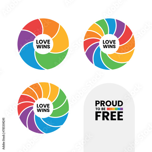 Different community symbols of Pride Month. LGBTQI+ flat vector illustrations for fabric print and other (ID: 785304241)