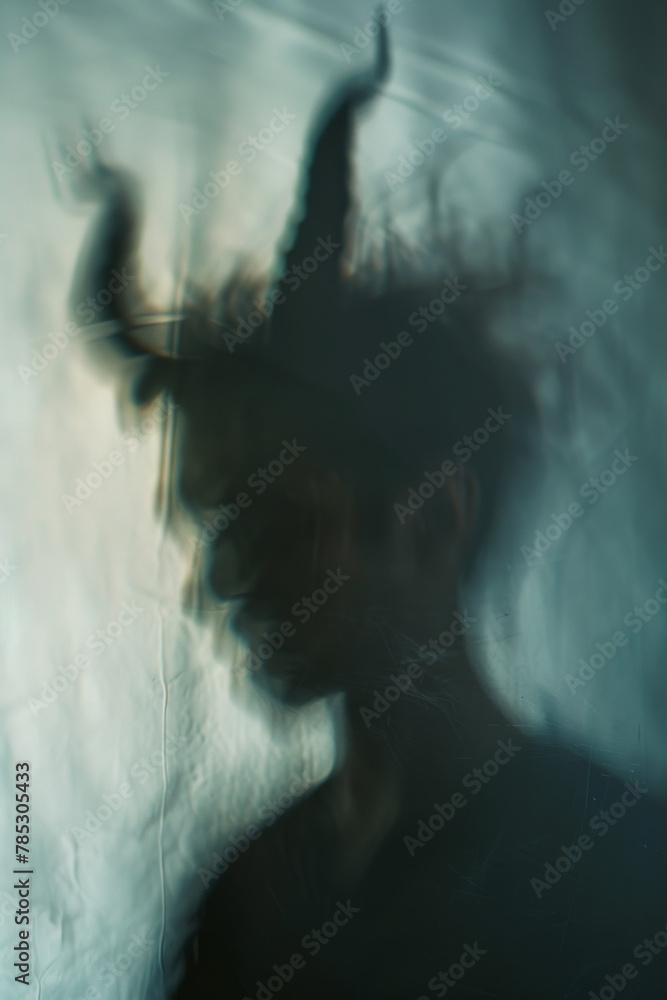 Fototapeta premium A dark demon shadow, showing the concept of the devil inside yourself