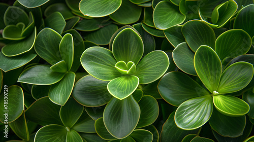 Close up leaves of Crassula Ovata also known as Jade P photo