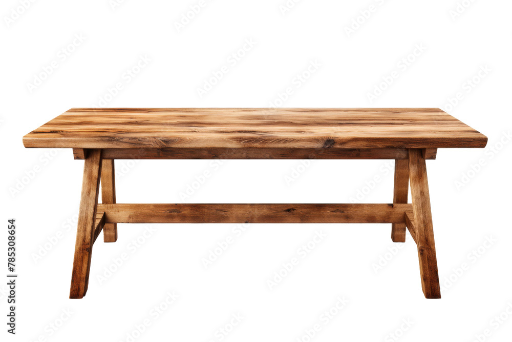 Solitude: A Wooden Table in Pure Innocence. On a White or Clear Surface PNG Transparent Background. Solitude: A Wooden Table in Pure Innocence. On a White or Clear Surface PNG Transparent Background.