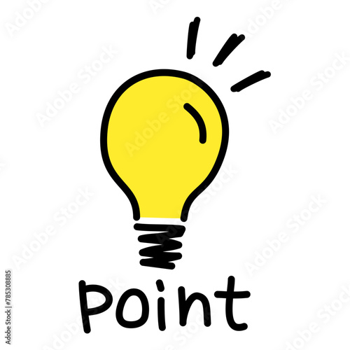 手書きの電球ポイントマーク　アイコン
