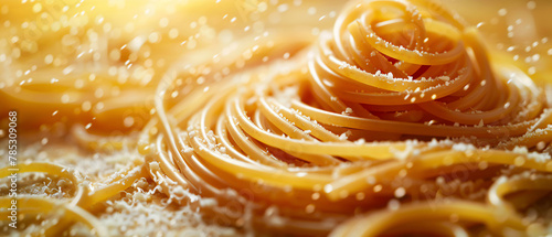 Spaghetti that acts as a portal to an unreal dimension, each strand leading to different taste universes photo
