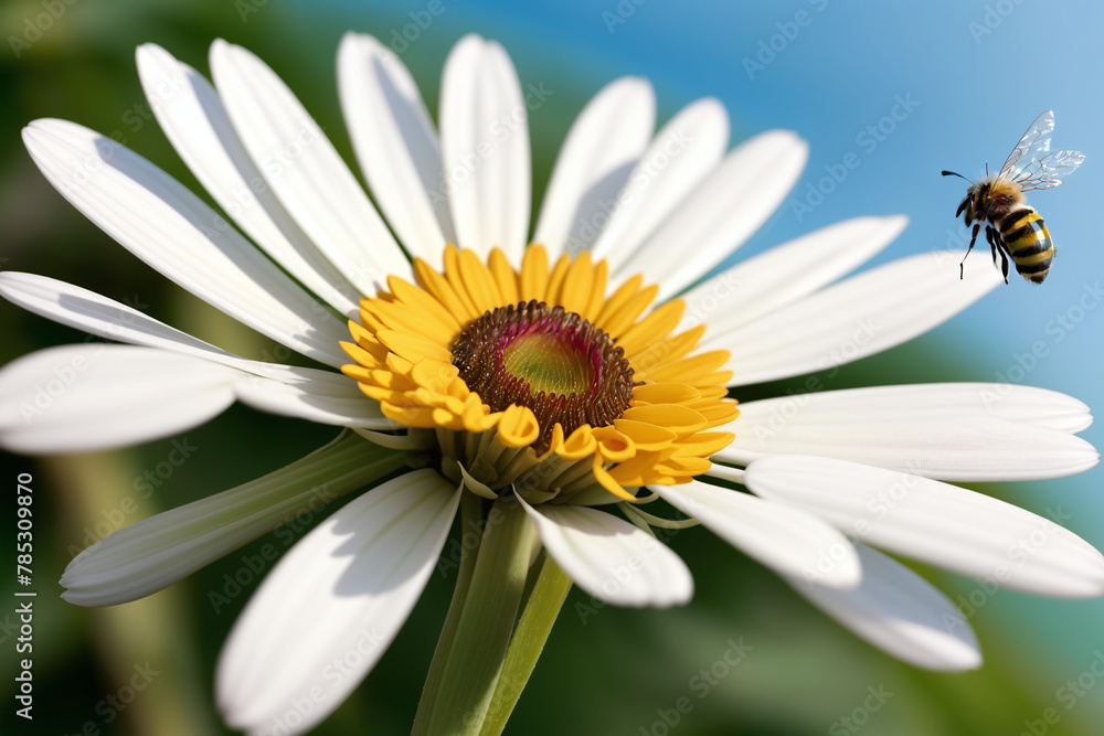 Obraz premium Bee enumerate flowers.