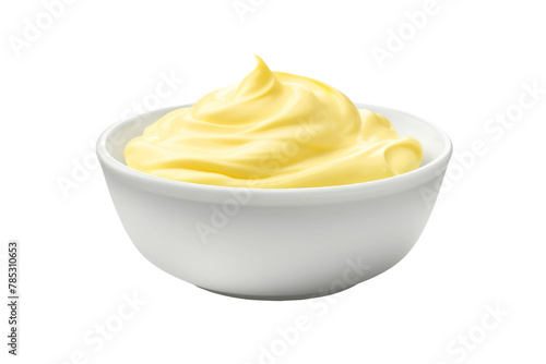 Fluffy Dreams: A Bowl Overflowing With Whipped Cream. On a White or Clear Surface PNG Transparent Background.