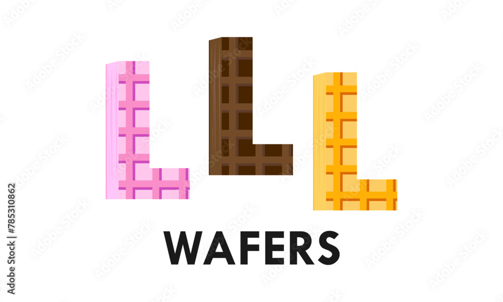 Letter l with wafer design logo template illustration