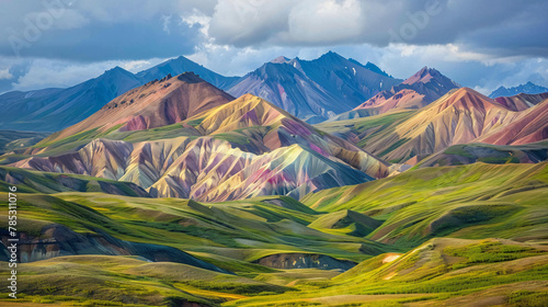 Colorful hs at the Polychrome pass area of Denali  photo