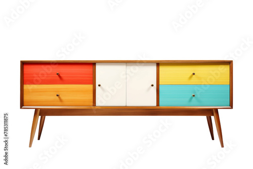 Rainbow Dreams Dresser. On a White or Clear Surface PNG Transparent Background.
