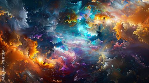 Colorful Universe. Chaos. Fantasy. Sc fi photo
