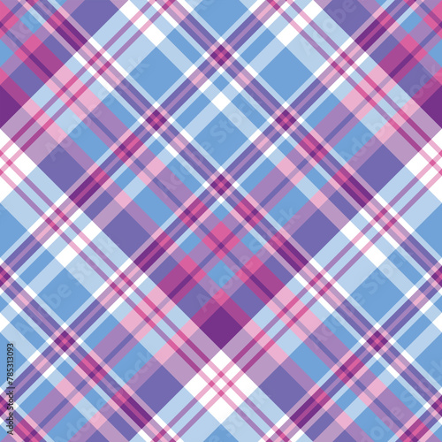 Seamless pattern in fantastic blue, pink, violet and white colors for plaid, fabric, textile, clothes, tablecloth and other things. Vector image. 2