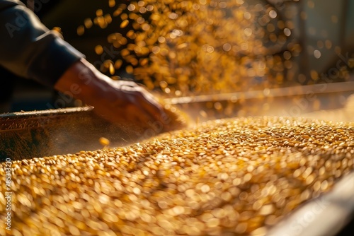 Harvested Wheat Grains in Detail
