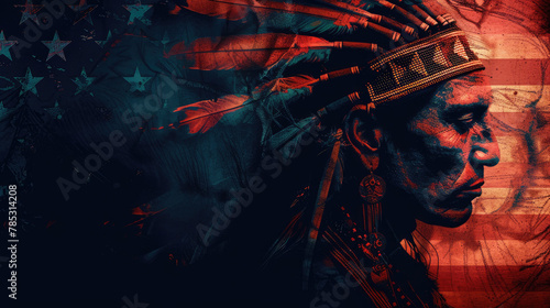 Red Indian American spirit concept