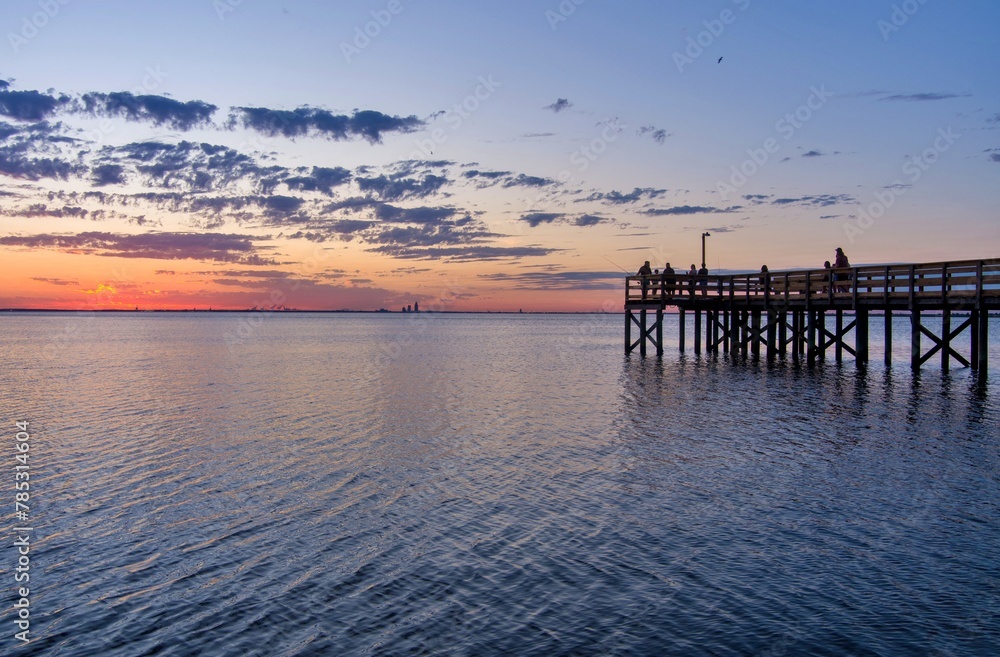 Beautiful sunset at Mobile Bay