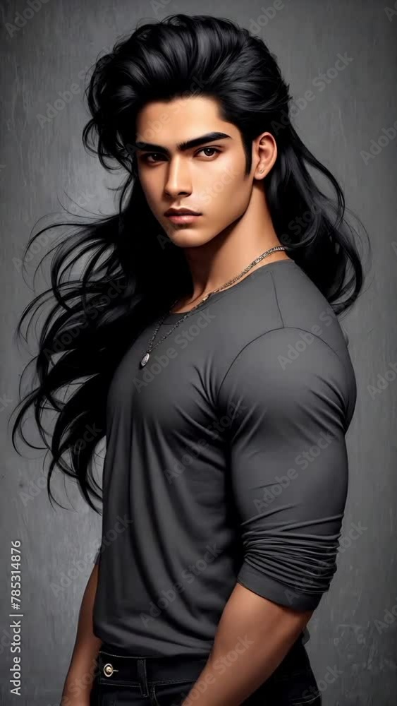 Fashion Model Man 4K 2304x4096 Motion Loop, Time-Lapse, Seamlessly Loop-able.