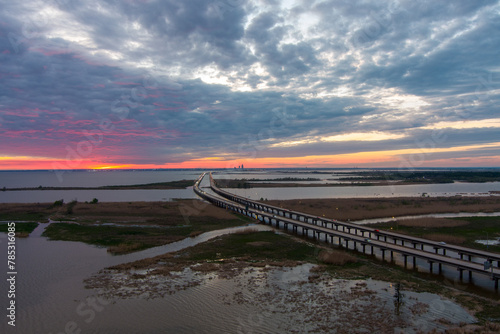 Mobile Bay  Alabama sunset in April