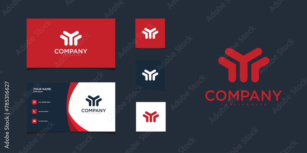 Letter y and m logo design with creative concept. Premium Vector - obrazy, fototapety, plakaty 