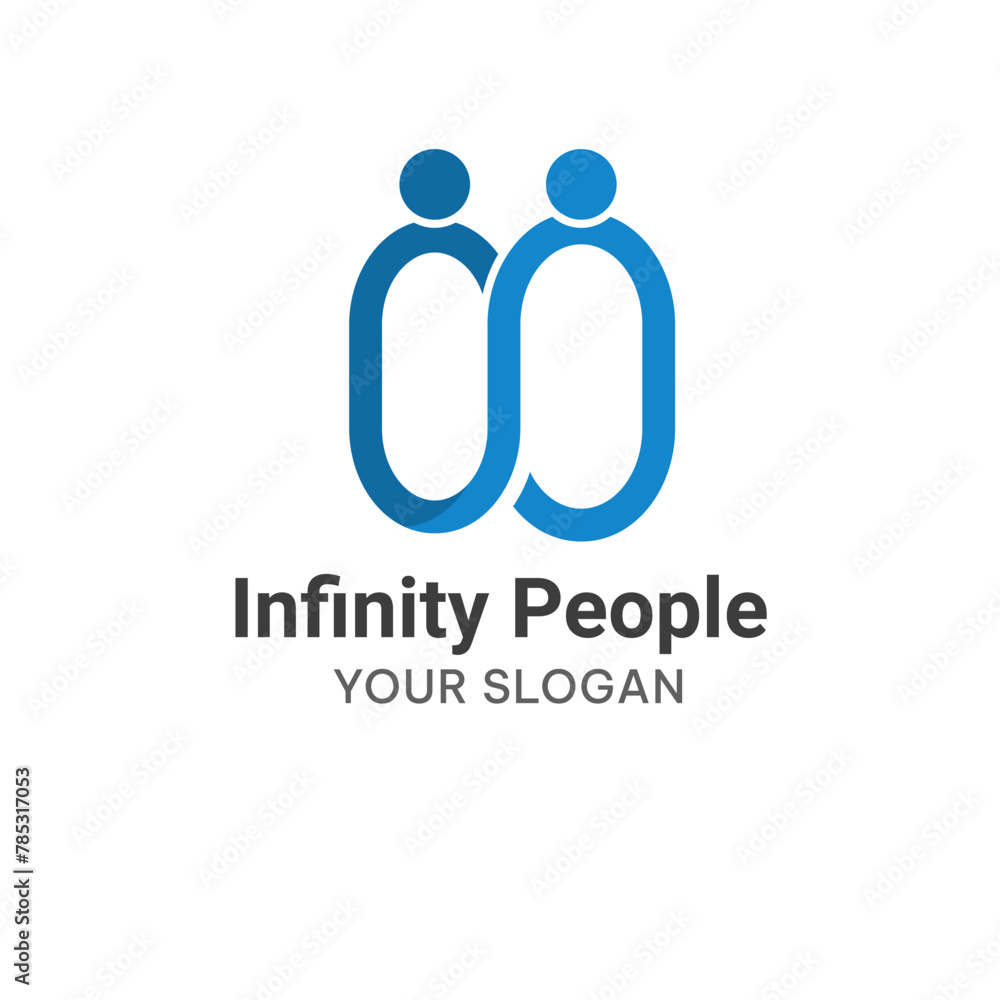 Infinity people logo concept. Infinity logo. Connected people logo template Infinity people logo concept. Infinity logo. Connected people logo template