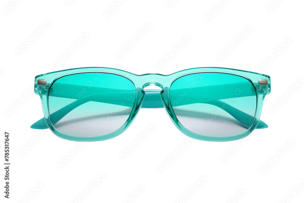 Fototapeta premium Emerald Vision: Stylish Sunglasses With Green Lenses. On a White or Clear Surface PNG Transparent Background.