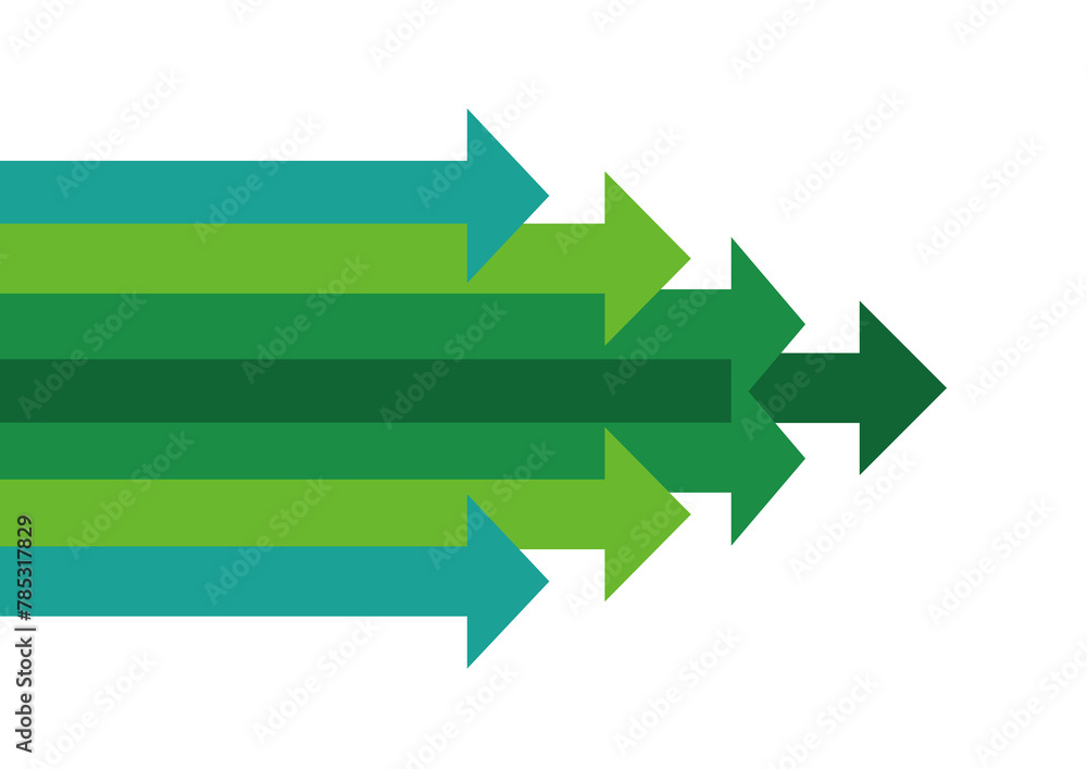 伸びる緑の矢印背景