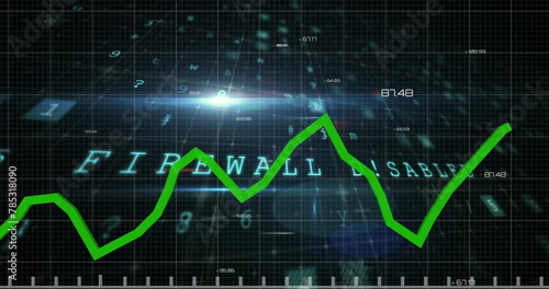 Image of data processing on black background