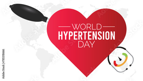 World Hypertension Day observed every year in May. Template for background, banner, card, poster with text inscription.