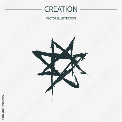 Astrological designations, aspects for astrologer. the meaning of the planets, study of astrology. Vector pictogram elements constellation illustration for ancient alchemy: creation