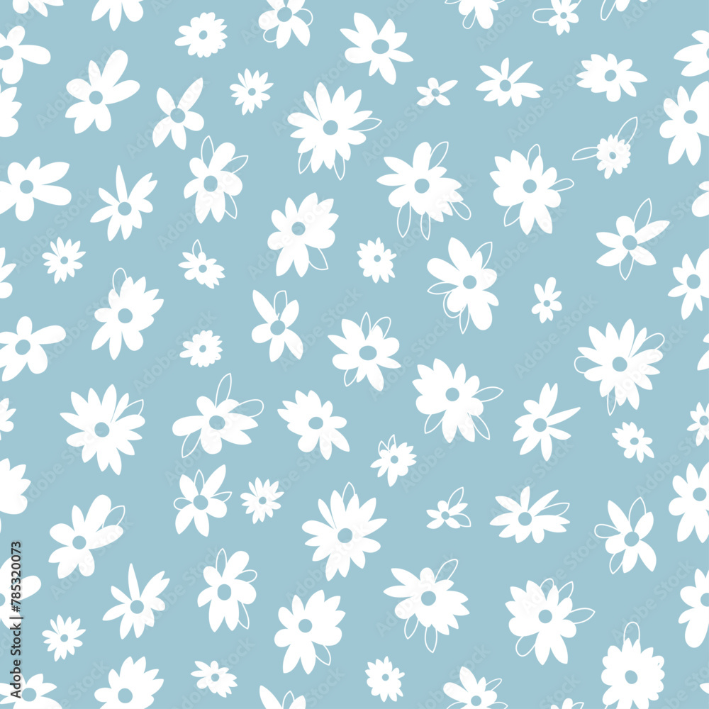 Hand drawing flowers seamless pattern print design. Vector illustration design for fashion fabrics, textile graphics and prints. Hand drawing flowers seamless pattern print design. Vector illustration design for fashion fabrics, textile graphics and prints.