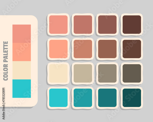 darksalmon lightsalmon bisque mediumturquoise color palette, rgb colors matching, harmonious colours catalog
