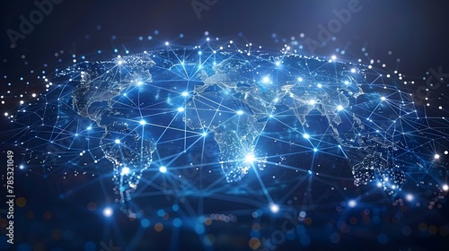 Digital Connectivity: A Global Network Web. Concept Tech Progress, Communication Innovations, Internet Expansion, Digital Connections, Global Networking