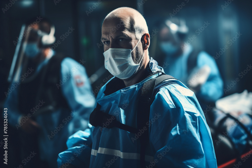 AI generated image of emergency doctors rescuers at work first aid AI generated image of emergency doctors rescuers at work first aid